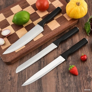 Juego de Cuchillos de Cocina de Acero Inoxidable de Nuevo Diseño, Tijeras, Cuchillo de Chef, Cuchillo Multiusos, Cuchillos Afilados con Mango de Plástico - Product Image 3