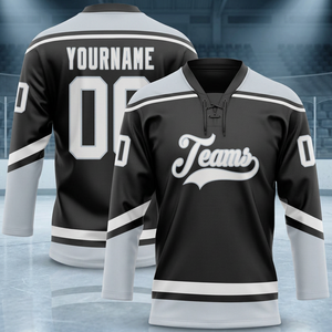 Camisetas de Hockey sobre Hielo Personalizadas en tu Color, para Hombre y Mujer, 100% Poliéster, Impresas, de Secado Rápido, Transpirables, con Diseño de Logotipo Personalizado - Product Image 3