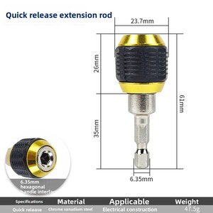 Adaptador de cambio rápido magnético de 60 mm (1/4 pulg.) con mango hexagonal para brocas y puntas de destornillador - Product Image 2