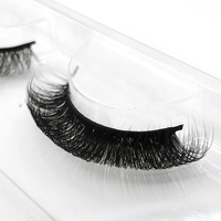 Cheveux synthétiques végétaliens pleine bande cils moelleux naturels D Curl cils russes marque privée boîte d'emballage personnalisée