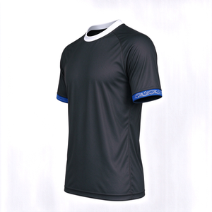 <span class=keywords><strong>Camiseta</strong></span> de Fútbol Clásica con Estampado <span class=keywords><strong>Azul</strong></span> y Negro, <span class=keywords><strong>Camiseta</strong></span> de Fútbol Retro con Logotipo Personalizado, Uniforme Deportivo Transpirable para Fanáticos al por Mayor - Product Image 6