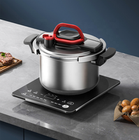 Cuisinière à pression en acier inoxydable 304 pour la cuisine, utilisation à domicile et au restaurant, 6L, cuisinière à pression allemande