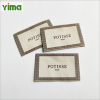 Étiquettes tissées ignifuges personnalisées pour vêtements, accessoires vestimentaires en coton/polyester, tailles sur mesure, OEM pour vêtements/chaussures/sacs
