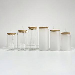 Us Warehouse Sublimation Blank 12 16 Oz Soda Cola Tumbler <b>Cup</b> Beer Glass Can Mugs With Bamboo <b>Lid</b> <b>and</b> <b>Straw</b> - Product Image 2