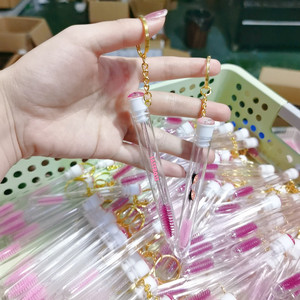 Wholesale Eyelash Extension Cleaning <strong>Brush</strong> in Tube Private Disposable Eyelash <strong>Brush</strong> <strong>Cleaner</strong> Holder Lash <strong>Brushes</strong> with Keychain - Product Image 5