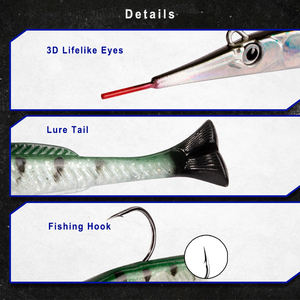 เหยื่อปลอมน้ำเค็มแบบเข็ม 14 ซม. เหยื่อตก<span class=keywords><strong>ปลา</strong></span>แบบนิ่ม จมน้ำ 140 มม. 12.2 กรัม หัวจิ๊ก เหยื่อปลอมนิ่มสำหรับ<span class=keywords><strong>ปลา</strong></span>แบส <span class=keywords><strong>ปลา</strong></span>ทูน่า - Product Image 5