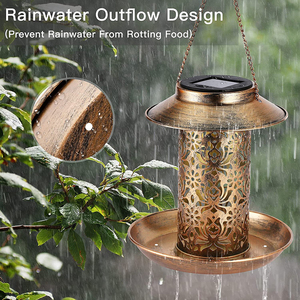 Linterna de jardín de Cardenales salvajes de Metal colgante al aire libre con gancho en S Ideas de regalo Amantes Alimentador de pájaros solar - Product Image 6