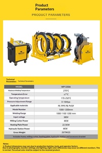 Máquina de soldadura por fusión en caliente WP1200A para tuberías de PE, máquina de soldadura a tope semiautomática hidráulica por fusión en caliente para tuberías. - Product Image 6