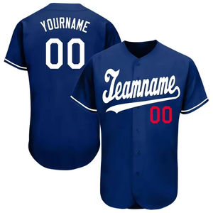 Uniformes de baseball personnalisés Sweat-shirt imprimé par sublimation T-shirt élégant à blocs de couleurs Maillot de baseball à rayures et col en V avec logo cousu - Product Image 6
