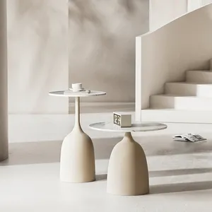 Moderner minimalisti scher Rock Board Sofa Eck tisch Wohnzimmer kleiner Couch tisch runder Nachttisch
