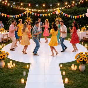 Vente Flash : Élégante Piste de Danse Extérieure Ronde et <span class=keywords><strong>Allée</strong></span> de Mariage – Design Durable et Antidérapant, Idéal pour une Décoration Romantique de Mariage - Product Image 1