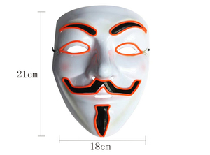 Máscara LED <span class=keywords><strong>de</strong></span> Luz Fría Blanca en Forma <span class=keywords><strong>de</strong></span> V para Fiestas, Máscara <span class=keywords><strong>de</strong></span> Fantasma, Máscara <span class=keywords><strong>de</strong></span> Terror - Product Image 4