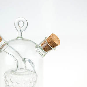 Vente chaude 2-en-1 8oz bouteille de cruet en verre borosilicaté avec grappe de raisin pour huile et vinaigre cuisine verre stockage outils de cuisson - Product Image 3