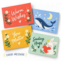 Lot de cartes de vœux fantaisie avec animaux, cartes illustrées à la main avec des animaux sauvages et des fleurs, cartes personnalisées pour toutes les occasions, cartes de vœux pour cadeau