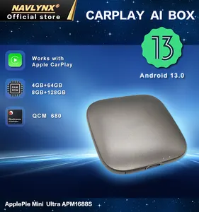 Navlynx Applepie 8Gb + 128Gb Led Licht Custom Auto Spelen Smart Box Ai Box Voor Apple Draadloze Carplay Tiktok Adapter Youtube Hulu