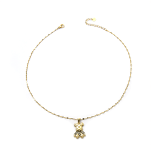 Collar con colgante de oso de acero inoxidable 316L chapado en oro PVD para mujer, joyería de moda. - Product Image 2