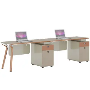Moda sogno serie legno acero legno ufficio in legno Duo posti a sedere scrivania set per 2 persone