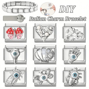 Italian Micro-inlaid Steel Bottom Module Creative DIY Fashion Charm <b>Bracelets</b> with Sweet Spliceable Jewelry Accessories - Product Image 4