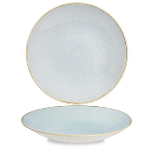 Plato Hondo Azul Huevo de Pato Churchill, de Cerámica, con Diseño Moteado, 31 cm, para Restaurantes, Servicios de Catering y Venta al por Mayor - Product Image 1