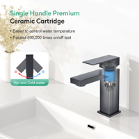 Mélangeur d'eau intelligent de haute qualité à bas prix CUPC NSF Robinet de lavabo noir mat