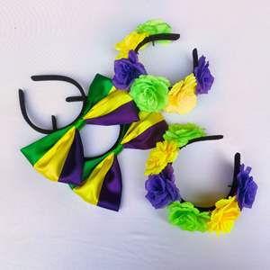 Pafu Festa de Ano Novo festa de baile vestir headband Carnaval headband roxo amarelo verde Mardi Gras arco cocar - Product Image 1