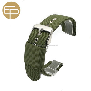 femmes différentes couleurs 16 18 20 22 24 26mm personnalisé <span class=keywords><strong>tissu</strong></span> tissé durable en nylon <span class=keywords><strong>nato</strong></span> <span class=keywords><strong>bracelet</strong></span> de <span class=keywords><strong>montre</strong></span> avec oeillet - Product Image 4