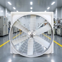 Grand ventilateur d'extraction industriel électrique en PRV avec moteur entièrement en cuivre, personnalisable OEM/ODM, à fixation murale