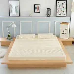 Couvre-matelas en Latex 100% naturel, couvre-matelas queen size et oreiller en latex 150x200x5cm, 60x40x10/12cm, 100% * 2