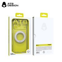 Étui de téléphone magnétique transparent ATB pour iPhone 18 Pro Max, coque de protection antichoc avec support anneau et béquille, Capinha De Celular