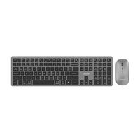 Combo de Teclado y Ratón Inalámbrico KB-06, 2.4G Recargable, Teclado de Oficina de Tamaño Completo