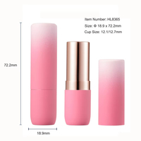 Emballages de tubes à lèvres magnétiques en aluminium/plastique, cylindriques, vides, dégradés blanc rose mat, personnalisés, uniques et luxueux, pour baume à lèvres