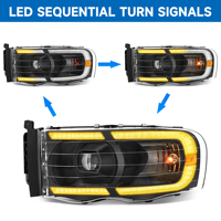 Factory Direct Sale Full LED Headlight for 2002-2005 Dodge Ram 1500 LED Automotive Headlights