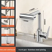 Robinet cascade en céramique à poignée unique, design moderne, pour lavabo, salle de bain, cuisine, toilettes - Robinet à poser sur le comptoir