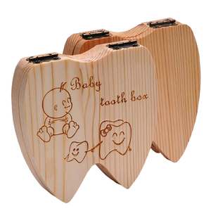 Boîte à dents de lait en bois à <span class=keywords><strong>prix</strong></span> d'usine, boîte de conservation pour cordon ombilical et cheveux, souvenir de bébé, cadeau - Product Image 1
