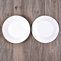 Vaisselle jetable blanche en gros d'usine, assiettes en papier pour cuisine et restauration