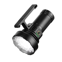 Linterna LED Láser Blanca 30*XT45 de 10000 Lúmenes, Alta Potencia, Integrada con Iluminación de Alcance y Proyección, Recargable y Portátil