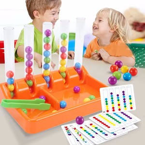Juguete <span class=keywords><strong>Montessori</strong></span> de Coordinación Mano-Ojo, Tubo de Plástico con Cuentas y Bolas de Arcoíris para Clasificar, para Niños de 2 a 4 Años, Educación Temprana - Product Image 2