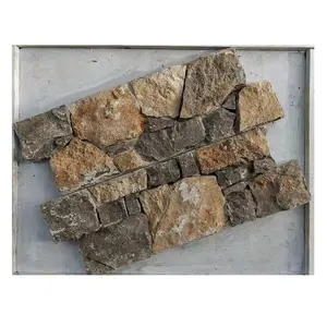 Natural Rusty Slate Stone Back Cement Outdoor Building Wall Tile Coating Culture Paneling