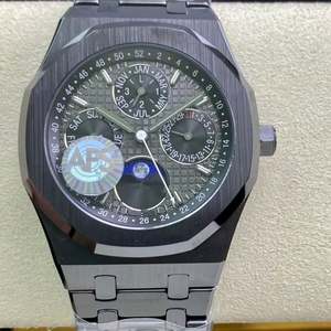 Montre mécanique automatique neuve en gros, 41 mm, mouvement 5134, phase de lune, multifonction, en céramique noire - Product Image 1