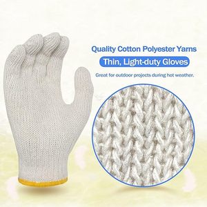Guanti da Lavoro in Cotone a Basso Prezzo, Guanti di Sicurezza Bianchi per Riparazioni, Costruzioni, Magazzino, Giardinaggio, per Uomini e Donne - Product Image 3