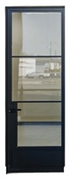 Porte battante moderne en acier et verre pour entrée de bureau