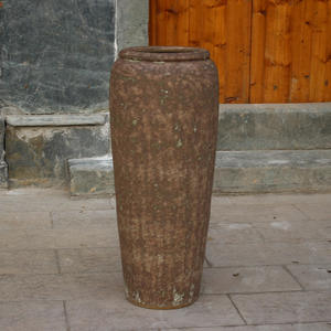 Poterie rustique rétro Folk Hotel Restaurant Intérieur et extérieur Décoration douce <span class=keywords><strong>Grande</strong></span> <span class=keywords><strong>taille</strong></span> Vase à fleurs debout au sol Pot à poterie - Product Image 4