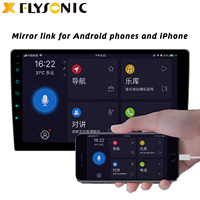 Flysonic prend en charge les services OEM système Android multifonctionnel 9 10 pouces 2din 1024*600 HD IPS lecteur DVD de voiture à écran tactile complet