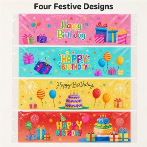 Lot de 4 sacs cadeaux d'anniversaire en cellophane de couleurs assorties pour bonbons et friandises, fournitures pour enfants, qualité supérieure, amusants, vente en gros, tendance - Product Image 5