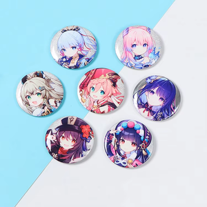 Custom Squart Button Pin Glitter Tinplate Button <b>Badge</b> Cartoon Tin Button Pin <b>Badge</b> Anime Logo <b>Badge</b> - Product Image 4