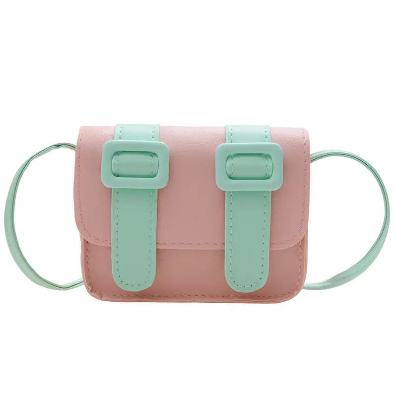 Kid Mini messenger bag 2022 new kindergarten girl coin purse cute contrast color double buckle candy color shoulder bag for baby