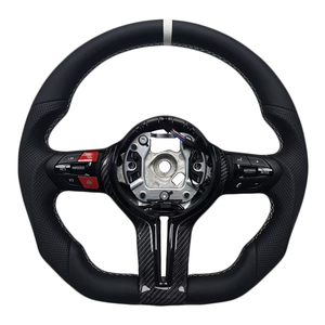 Volant de direction en cuir blanc de qualité supérieure, à rayures, modèle m Sport pour voiture F10 F30, très vendu - Product Image 1