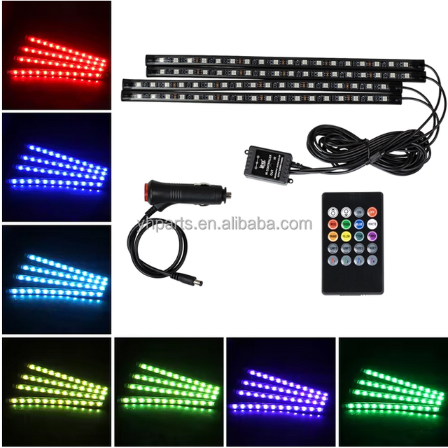 Auto Ambient Light Wireless Remote & App Music Sync Control LED Atmosphere Decorative Lamps for Dashboard & Footwell