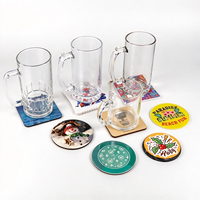 Sous-verres en verre vierges de style européen, ronds et carrés, transparents, écologiques, pour sublimation