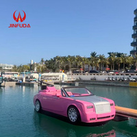 Bateau électrique de luxe en forme de voiture avec design rose pour la navigation de plaisance sur lac et mer et les loisirs